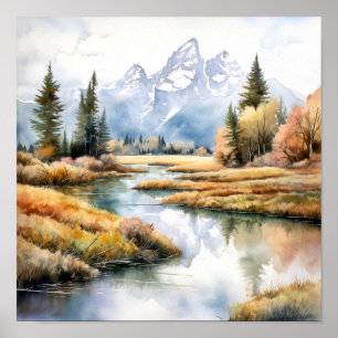 Poster Peinture du parc national du Grand Teton