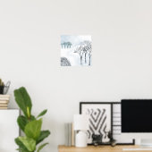 Poster Peinture du paysage de neige en hiver (Bureau à domicile)