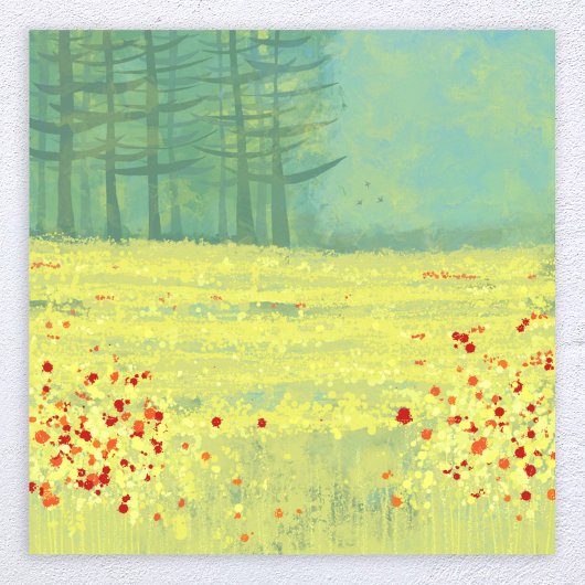 Poster Peinture du paysage de prairie