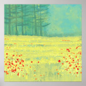 Poster Peinture du paysage de prairie (Devant)