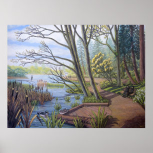 Poster Peinture du paysage de printemps Lost Lagoon Vanco