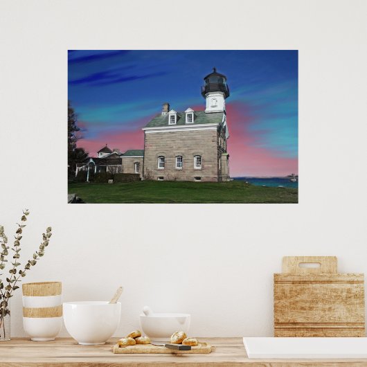 Poster Peinture du phare Morgan Point Imprimer (Cuisine)