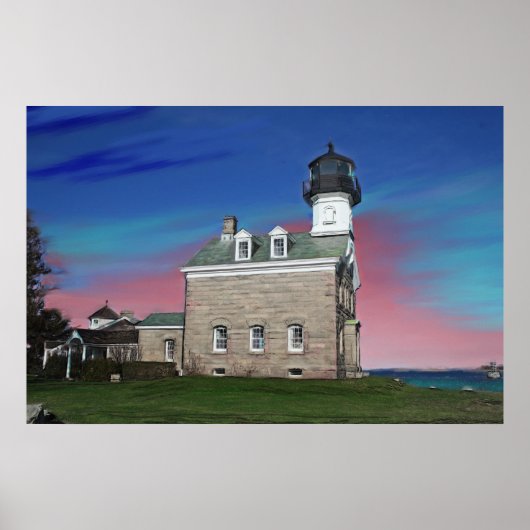 Poster Peinture du phare Morgan Point Imprimer (Devant)