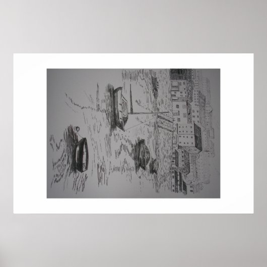 Poster Peinture du port de Brixham (Devant)