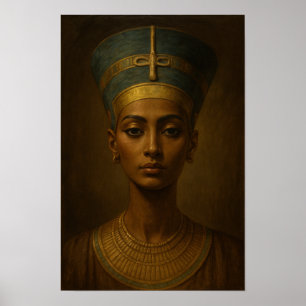 Poster Peinture du portrait de Néfertiti