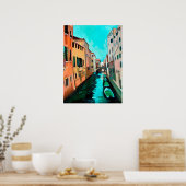 Poster Peinture d'un canal vénitien (Cuisine)