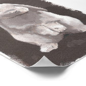 Poster Peinture D'Un Joli Lapin Assis (Coin)