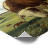 Poster Peinture d'un taureau de Hereford (Coin)