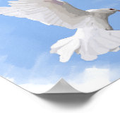 Poster Peinture d'une colombe blanche Volant (Coin)