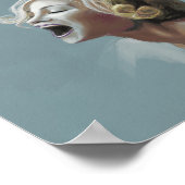 Poster Peinture d'une fille blonde qui rit (Coin)