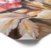 Poster Peinture d'une fleur aux pavots rose foncé (Coin)