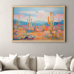 Poster Peinture dynamique Cactus Desert Western Art<br><div class="desc">Apportez l'esprit du désert dans votre espace avec cette affiche d'art de cactus vibrante. Avec ses couleurs audacieuses et son charme occidental,  il saisit la beauté sauvage des paysages désertiques,  ce qui en fait un ajout saisissant à toute chambre à la recherche d'une touche de Far West.</div>