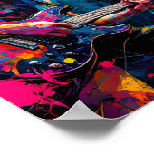 Poster Peinture éclatante inspirée par la musique (Coin)