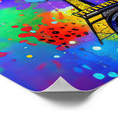 Poster Peinture Eiffel colorée (Coin)