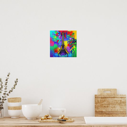 Poster Peinture Eiffel colorée (Cuisine)