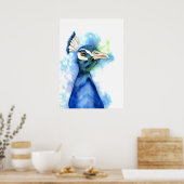 Poster Peinture Elégante Peacock Aquarelle (Cuisine)