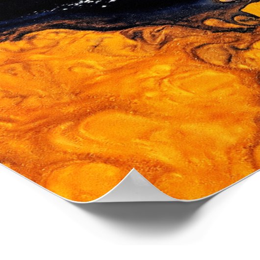 Poster Peinture en acrylique or, bleu et blanc Art Abstra (Coin)