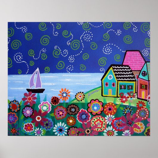 POSTER PEINTURE EN BATEAU À VOILE (Devant)