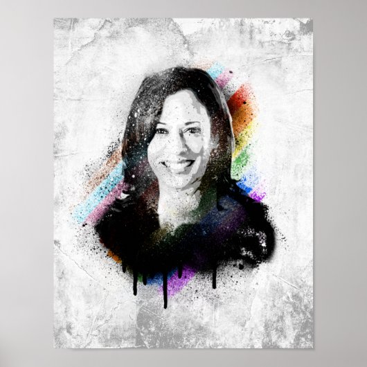 Poster Peinture en Spray Kamala Harris (Devant)