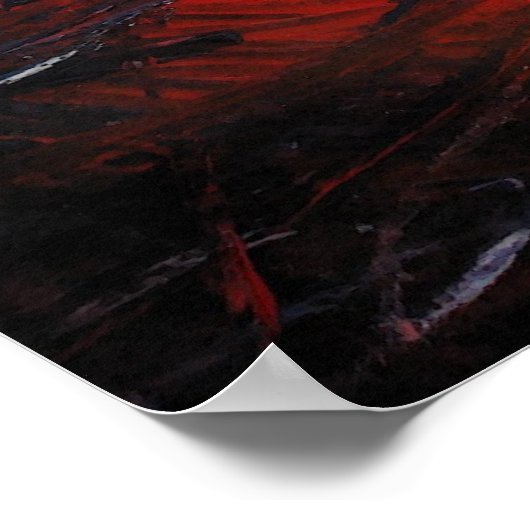 Poster Peinture en toile rouge Abstraite Imprimer Créatio (Coin)