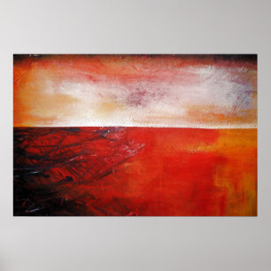 Poster Peinture en toile rouge Abstraite Imprimer Créatio