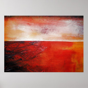 Poster Peinture en toile rouge Abstraite Imprimer Créatio