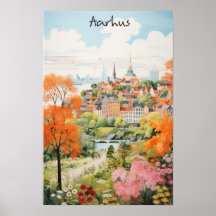 Peinture esthétique de voyage Ville Aarhus Danemar