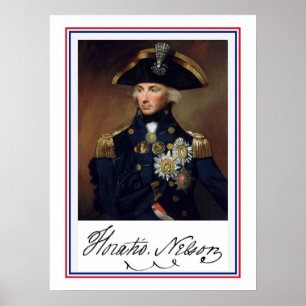Poster Peinture et autographe Horation Nelson