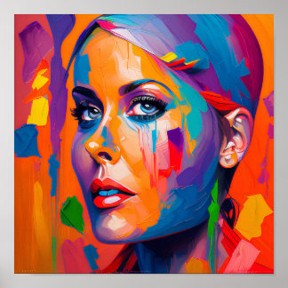 Poster Peinture faciale Abstraite