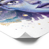 Poster Peinture faciale féminine aquarelle (Coin)