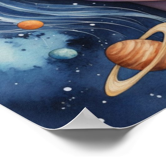 Poster Peinture faciale féminine aquarelle (Coin)