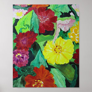 Poster Peinture Fairy Garden Art Flower