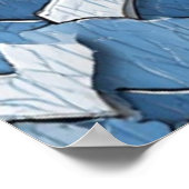 Poster Peinture fissurée Abstraite : Surface Patinée bleu (Coin)