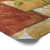 Poster Peinture florale avec traits de pinceau visibles (Coin)