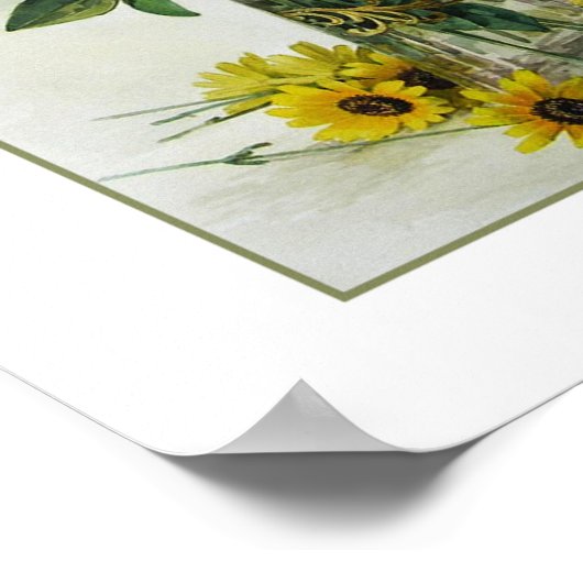 Poster Peinture florale de Paul de Longpré Beaux-Arts Imp (Coin)