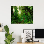 Poster Peinture forestière d'été verte Imprimer par Nephe (Bureau à domicile)