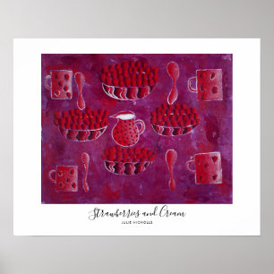 Poster Peinture Fraises et Crème