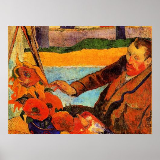 Poster Peinture Gauguin, Van Gogh Peinture Tournesols, (Devant)