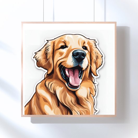 Poster Peinture Golden Retriever