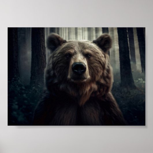 Poster Peinture grizzli (Devant)