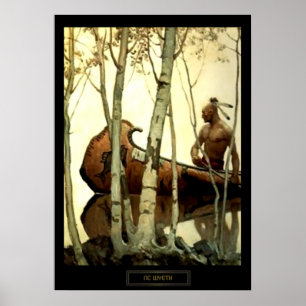 Poster Peinture historique de NC Wyeth Canoë indien #2