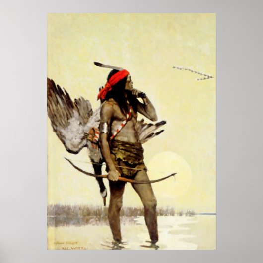 Poster Peinture historique de NC Wyeth : Chasse d'Indien (Devant)