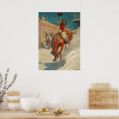 Poster Peinture historique de NC Wyeth "Le Rodéo" (Cuisine)