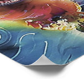 Poster Peinture HummingOiseau et Flower Silk Art (Coin)