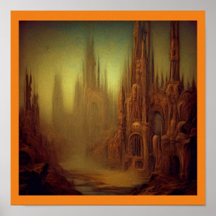 Poster Peinture Imaginaire 9 - Ville abandonnée