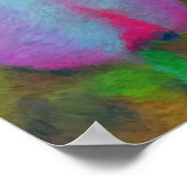 Poster Peinture impressionniste de Tulipe rose (Coin)