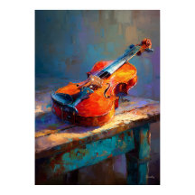 Peinture impressionniste violon art musical classi
