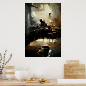 Poster Peinture inspirée du Jazz café noir (Cuisine)