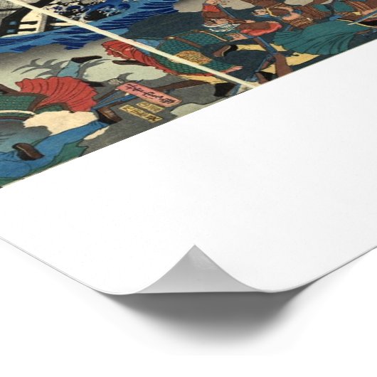 Poster Peinture japonaise ancienne de Samurai et Mongols (Coin)