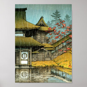 Poster Peinture japonaise classique de temple